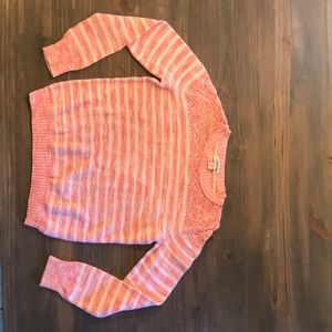 Girls Lg 10/12 Cherokee Pink and white sweater